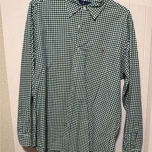 Ralph Lauren Men's Green Gingham Shirt